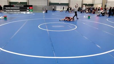 110-120 lbs Quarterfinal - Kaelynn Prather, 308 Wrestling Academy vs Olivia McDonald, SEM Mustangs