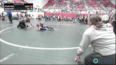 46 lbs Consi Of 16 #1 - Alaina Bert, Del City Little League Wrestling vs Baker Stitt, Piedmont