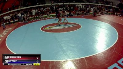 110 lbs Cons. Round 2 - Summer Hansen, Utah vs Abbey West, Utah