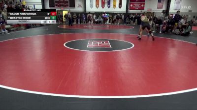 138 lbs Round 1 - Kaden Kirkpatrick, Eddyville-Blakesburg-Fremont vs Braxton Wade, Muscatine