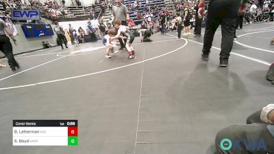 43 lbs Consolation - Brayden Letterman, Norman Grappling Club vs Silas Boyd, Harrah Little League Wrestling