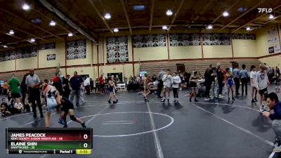 64 lbs Cons. Round 2 - Elaine Shin, Unattached vs James Peacock, Kent County Junior Wrestling