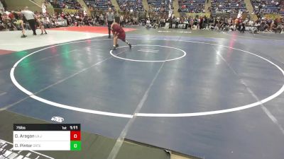 75 lbs Round Of 16 - Dominik Aragon, La Junta Tigers vs Derek Pintor, Ortega Middle School