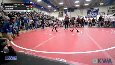 58 lbs Final - Weston Myers, Pawhuska Elks Takedown vs Ace Durao, Bartlesville Wrestling Club