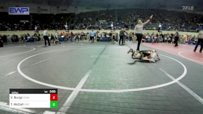 52 lbs Consi Of 4 - Vincent Burgo, Team Tulsa Wrestling Club vs Timmy McCall, Fort Gibson Youth Wrestling
