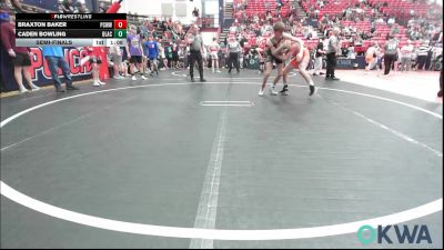 106 lbs Semifinal - Braxton Baker, Ponca City Wildcat Wrestling vs Caden Bowling, Blackwell Wrestling Club