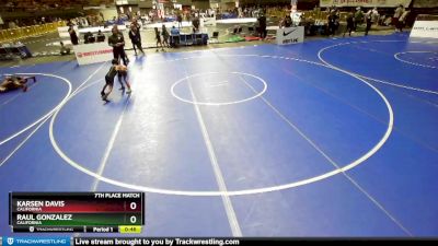 67 lbs 7th Place Match - Raul Gonzalez, California vs Karsen Davis, California