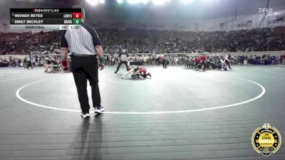 G6A-135 lbs Semifinal - Emily Beckley, Broken Arrow-Girls vs Nevaeh Reyes, Lawton-Girls