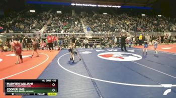 50 lbs Champ. Round 1 - Madysen Williams, Glenrock Wrestling Club vs Cooper Enis, Thermopolis Wrestling Club