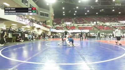 132 lbs 5th Place Match - Cacee Gray, Unattached vs Levi Rogers, Dakota Rattlers Wrestling Club