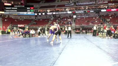 3A-285 lbs Quarterfinal - Brady Hagan, Dowling Catholic vs Nick Darling, Johnston