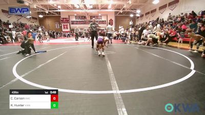 43 lbs Consi Of 8 #2 - Cutter Carson, Salina Wrestling Club vs Kainen Hunter, Vian Wrestling Club