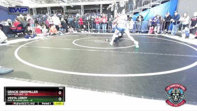 100 lbs Semis (4 Team) - Gracie Obermiller, Girls With Grit vs Vesta Leroy, East KS Eagles Gold