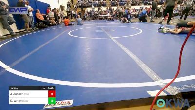 55 lbs Consi Of 8 #2 - Joey Jabben, Caney Valley Wrestling vs Caid Wright, Caney Valley Wrestling