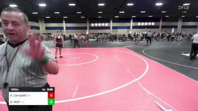 190 lbs Consi Of 8 #1 - Ayden Campbell, Red Wave WC vs Daymein Wolf, The Wolves Den