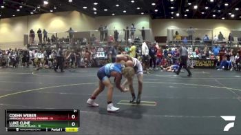 115 lbs Quarterfinals (8 Team) - Luke Cline, Untouchables Black vs Coehn Weber, American Gladiators-Thunder
