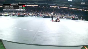 D4-150 lbs 3rd Place Match - Landon Barron, Monroe St Mary Catholic Central vs Gabriel Webb, Saranac