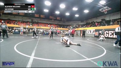 112 lbs 3rd Place - Slaydon Williams, Lions Wrestling Academy vs Jax Byrge, Weatherford Youth Wrestling