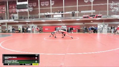 107 lbs Quarterfinal - Myriam Riley, Blackfoot High School vs Hayden Ball, Grace