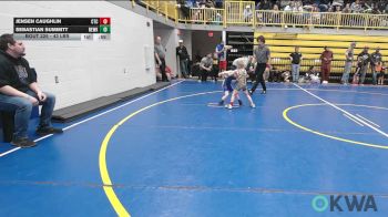 43 lbs Quarterfinal - Jensen Caughlin, Cleveland Takedown vs Sebastian Summitt, Newkirk Takedown Club