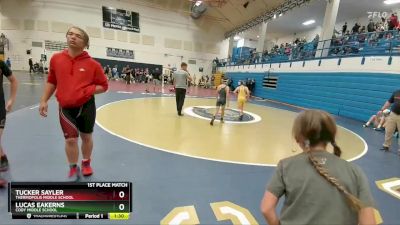 77-84 lbs 1st Place Match - Lucas Eakerns, Cody Middle School vs Tucker Sayler, Thermopolis Middle School