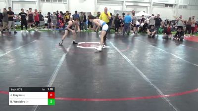 120-C lbs Consi Of 32 #2 - Jack Hayes, MI vs Robert Weekley, OH