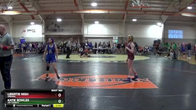 100 lbs Quarterfinal - Katie Rowles, Jay County vs Libertie Nigh, URBANA