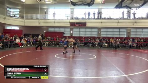 141 lbs Champ. Round 2 - Chris Perry, Trinity (CT) vs Bobur Berdiyorov, New England College