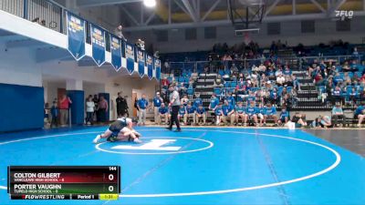 144 lbs Semis & 1st Wb (8 Team) - Colton Gilbert, Vancleave High School vs Porter Vaughn, Tupelo High School