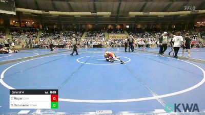 64 lbs Consi Of 4 - Chisum Roper, Clinton Youth Wrestling vs Durbin Schroeder, Cowboy Wrestling Club