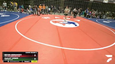 55-59 lbs Round 2 - Brynn Hernandez, Worland Wrestling Club vs Paizley Weber, LSRV Mat Rats