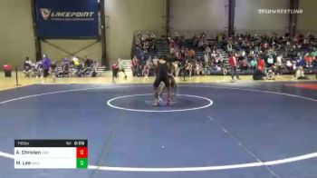 110 lbs Quarterfinal - Ambrosio Christen, Gilmer Bobcat Wrestling vs Matthew Lee, North Hall Jr Trojans