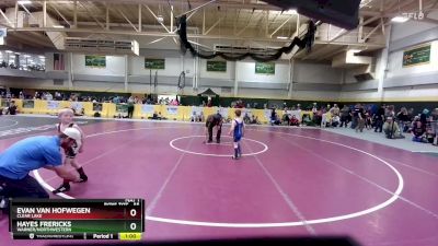 55 lbs Quarterfinal - Hayes Frericks, Warner/Northwestern vs Evan Van Hofwegen, Clear Lake