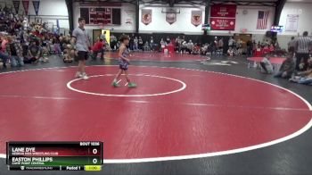 Cons. Round 1 - Lane Dye, Keokuk Kids Wrestling Club vs Easton Phillips, Camp Point Central