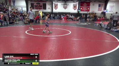 Cons. Round 1 - Lane Dye, Keokuk Kids Wrestling Club vs Easton Phillips, Camp Point Central