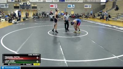 145 lbs Cons. Round 3 - Liam Hase, West Anchorage vs Tranzel Fotta, East Anchorage High School