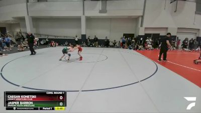 85 lbs Cons. Round 1 - Caegan Konetski, Legacy Wrestling Club vs Jasper Barron, Dragon Youth Wrestling