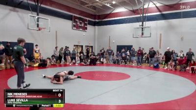 150 lbs Round 3 - Luke Sevilla, Irmo KingPins vs Nik Meneses, Mighty Warriors Wrestling Acad