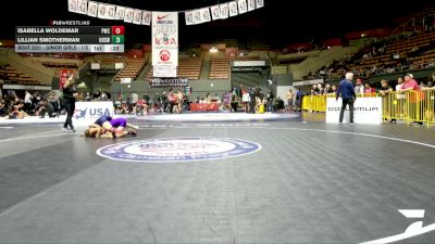 Junior Girls - 110 lbs Cons. Semis - Isabella Woldemar, Petaluma Wrestling Club vs Lillian Smotherman, Ukiah High School Wrestling