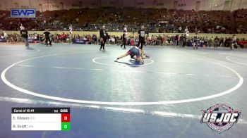 98 lbs Consi Of 16 #1 - Ezra Gibson, Owasso Takedown Club vs Brody Scott, Lions Wrestling Academy