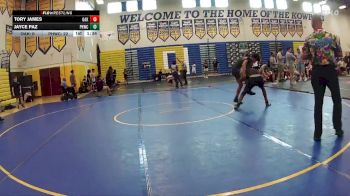 132 lbs Champ Round 1 (16 Team) - Jayce Paz, Palm Harbor WC vs Tory James, Oakleaf WC