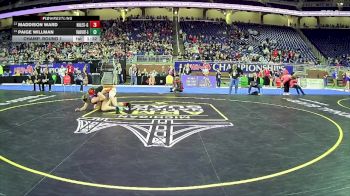 Girls-155 lbs Champ. Round 1 - Maddison Ward, Niles Hs Girls vs Paige Willman, Frankfort Hs Girls