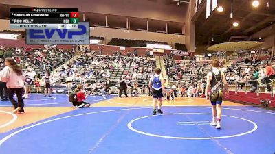 110 lbs Semifinal - Roc Kelly, Mighty Bluebirds Wrestling vs Samson Chagnon, Mountain Home Flyers Youth Wrestling Club