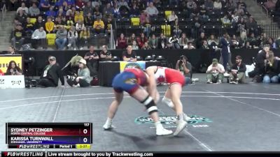 117 lbs Semifinal - Sydney Petzinger, North Central College vs Karissa Turnwall, Emmanuel University