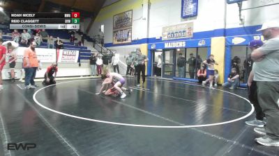 88 lbs Consolation - Noah Nicely, Morris Wrestling Association vs Reid Claggett, Bristow Elementary Wrestling Club