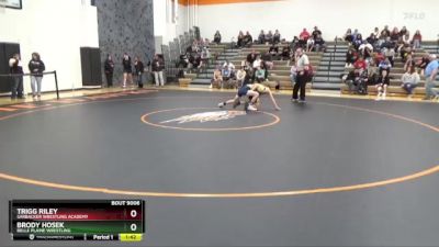 J-9 lbs Quarterfinal - Brody Hosek, Belle Plaine Wrestling vs Trigg Riley, Sarbacker Wrestling Academy