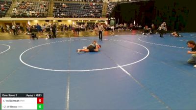 7th - 8th grade - 115 Cons. Round 2 - Taye Williamson, Moen Wrestling Academy vs Zakari Willems, Iowa