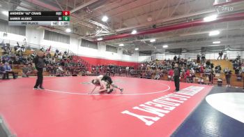 138 lbs 3rd Place - Andrew "AJ" Craig, Portsmouth vs James Algeo, Bishop Guertin
