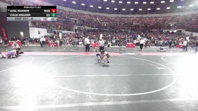 45 lbs Quarterfinal - Colin Kreuzer, B.A.M Training Center vs Axel Isakson, Pardeeville Boys Club Youth Wrestling