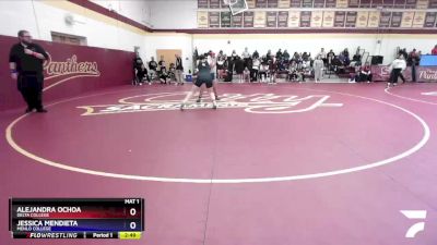 160 lbs Cons. Round 3 - Jessica Mendieta, Menlo College vs Alejandra Ochoa, Delta College